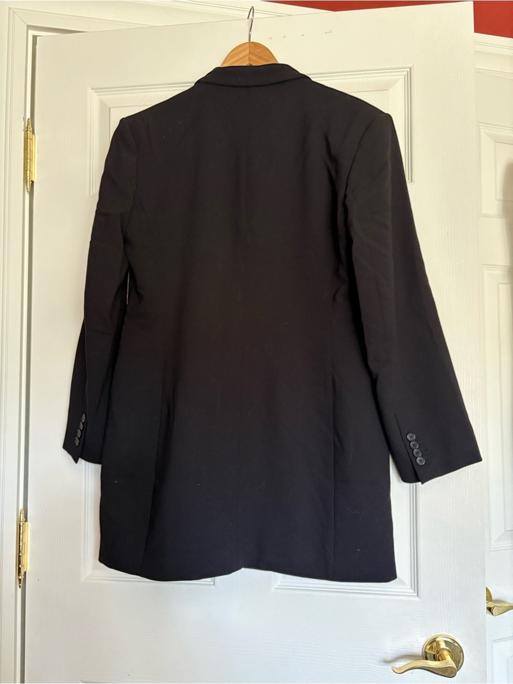H&M Black Single-Button Satin Lapel Blazer - Picture 2 of 6